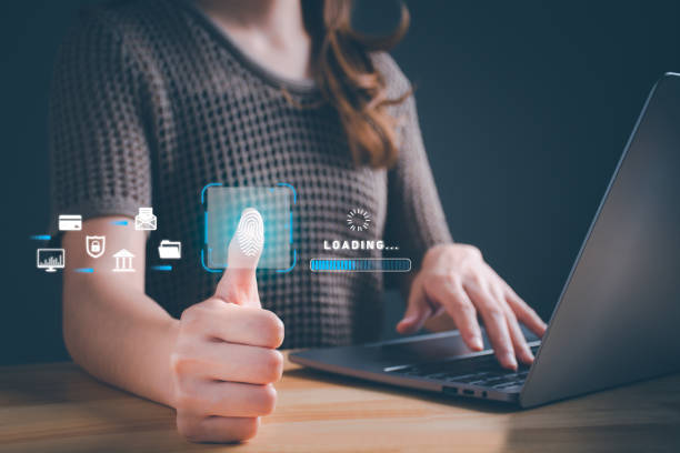 istock Concept of Technology fingerprint scan provides security, cybersecurity, information security, encryption, secure Internet access, security system, User authentication system, technology Biometrics. 1493903204