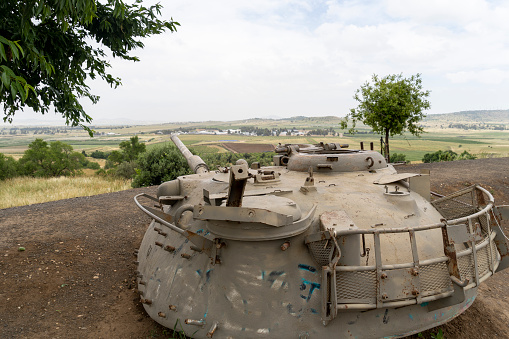 An abandoned tank in the Golan Heights from the 1973 wars