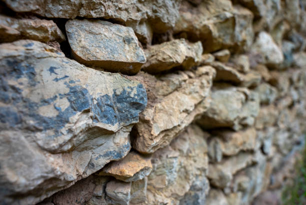 wall is made up of bricks and stones