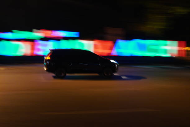 istock Blurred motion Car in the night traffic 1493908171