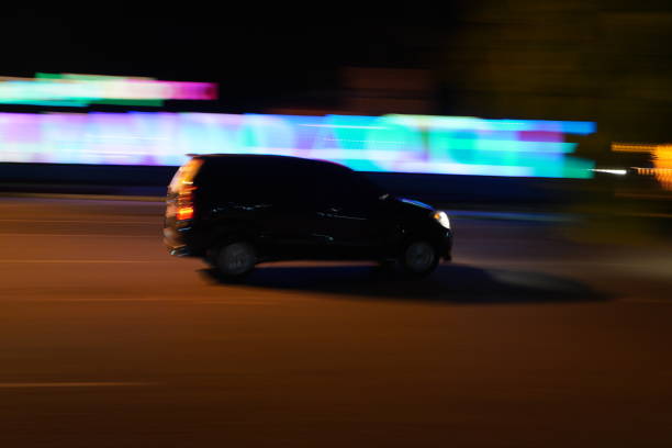 istock Blurred motion Car in the night traffic 1493908194