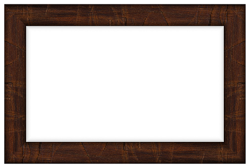 Empty photo picture frame isolated on white background