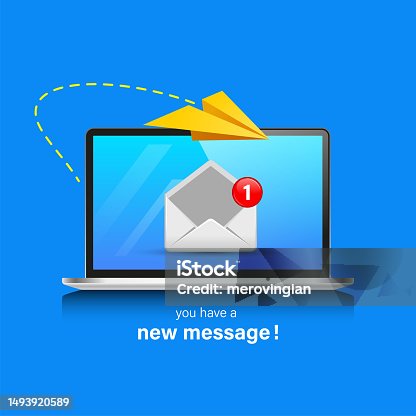istock E-mail sending or receiving composition in modern style 1493920589