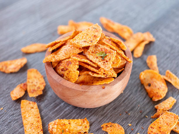 istock basreng or spicy chips made from fried baso. A typical Sundanese, Indonesian spicy crispy snack. 1493923978