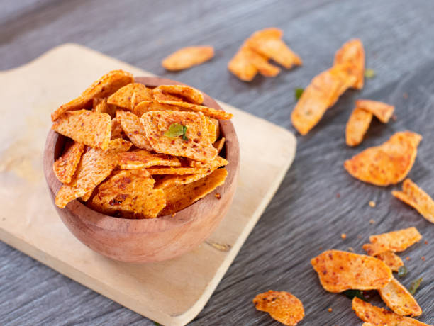 istock basreng or spicy chips made from fried baso. A typical Sundanese, Indonesian spicy crispy snack. 1493924055
