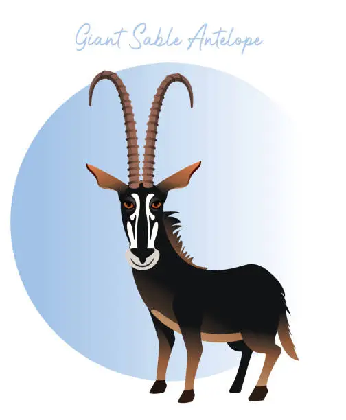 Vector illustration of Giant sable antelope