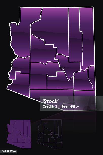 Le Contee Di Arizona - Immagini vettoriali stock e altre immagini di Arizona - Arizona, Carta geografica, Cartografia