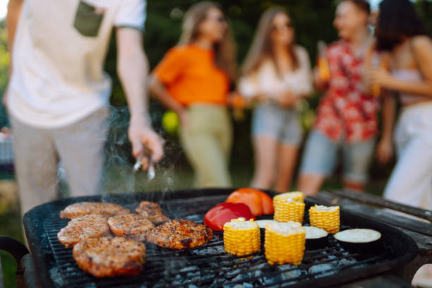 istock Assorted delicious grilled meat with barbecue grilled vegetables. 1493938138