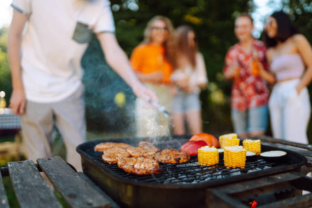 istock Assorted delicious grilled meat with barbecue grilled vegetables. 1493938145