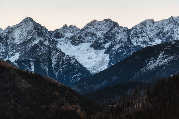istock two large mountains in the snow surrounded by trees in the foreground 1493941769