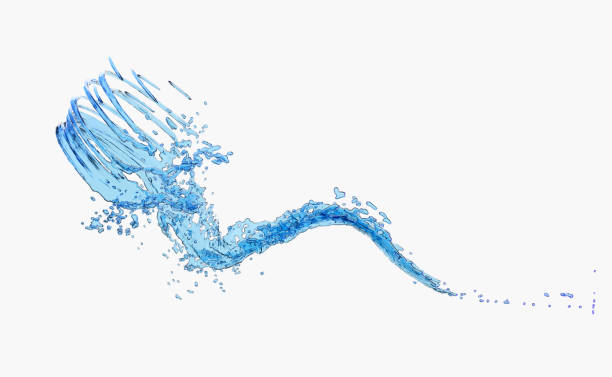 istock 3d clear blue water scattered around, water splash transparent, isolated on white background. 3d render illustration 1493946397