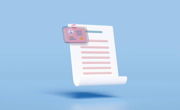 istock 3d render, 3d Id card with checklist paper, clipboard isolated on pink background. Business person card, job application, recruitment staff, human resources, job search, plastic card concept 1493946398