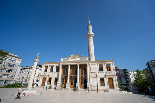 The Tesvikiye Mosque is a neo-baroque structure located in the Teşvikiye neighbourhood of Şişli district. Istanbul, Turkey - May 26, 2023.