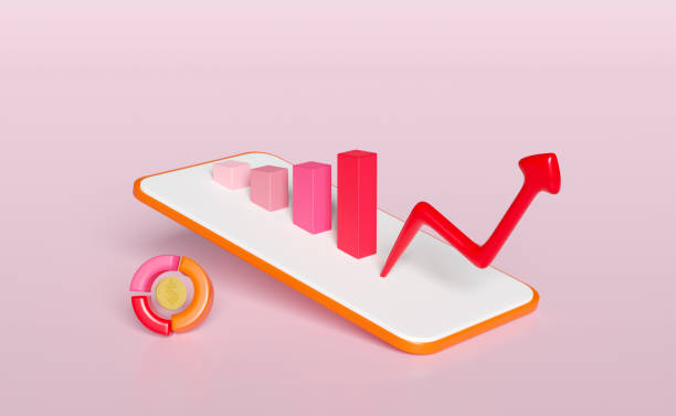 3d charts, graph with orange mobile phone, smartphone, analysis business financial data, Online marketing, arrow, check, bank building isolated on pink background. business strategy concept, 3d render tablas 3d, gráfico con teléfono móvil naranja, teléfono inteligente, análisis de datos financieros comerciales, marketing en línea, flecha, cheque, edificio bancario aislado sobre fondo rosa. concepto de estrategia empresarial, renderizado 3d