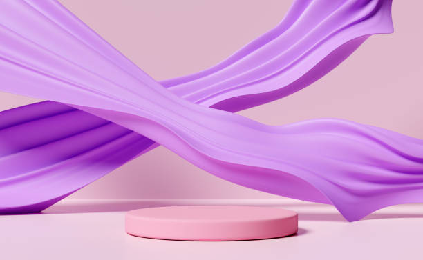 istock 3d abstract, purple soft fabric with pink stage podium empty, geometric cosmetic showcase pedestal pink background. minimal modern scene, 3d render illustration 1493950207