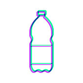 istock Bottle of soda. Icon with two color overlay on white background 1493950327