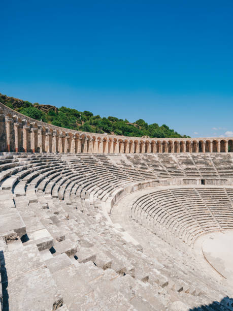 amfiteatr aspendos, antalya, turcja - aspendos construction architecture outdoors zdjęcia i obrazy z banku zdjęć