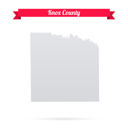 Map of Knox County - Texas, isolated on a blank background and with his name on a red ribbon. Vector Illustration (EPS file, well layered and grouped). Easy to edit, manipulate, resize or colorize. Vector and Jpeg file of different sizes.