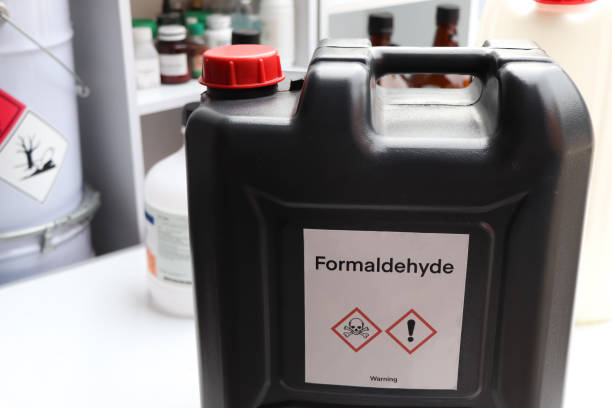 istock Formaldehyde, Hazardous chemicals and symbols on containers 1493954656