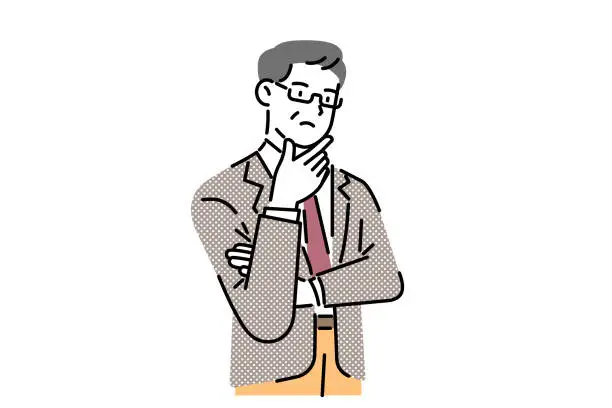 Vector illustration of An illustration of a businessman thinking about something.