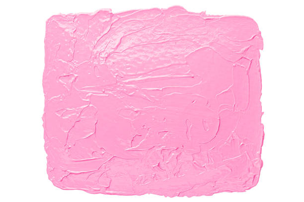istock Pastel pink acrylic painting isolated on white background. Brush stroke texture design element. 1493966230