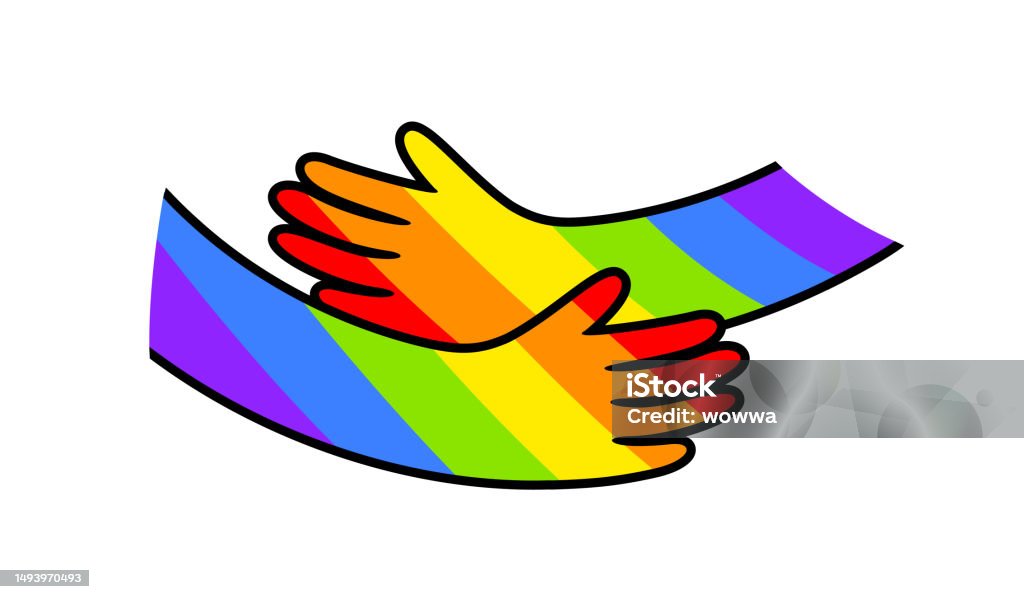 Hand Chug Hand Hug For Pride Month Stock Illustration - Download Image Now ...