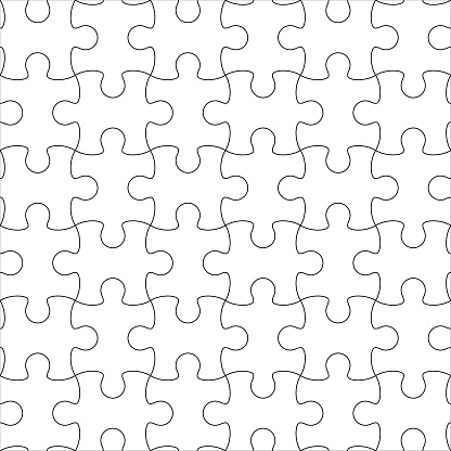 Vector puzzle background. This illustration is designed to make a smooth seamless pattern if you duplicate it vertically and horizontally to cover more space.