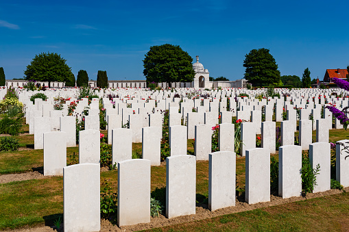 Zonnebeke, Belgium - July 8, 2010 : Tyne Cot Cemetery.