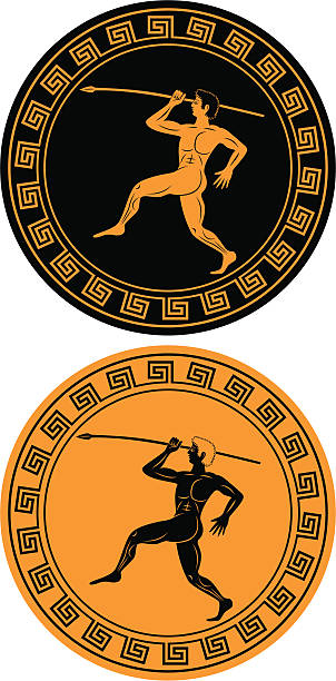 ilustraciones, imágenes clip art, dibujos animados e iconos de stock de antigua atleta - roman classical greek history past