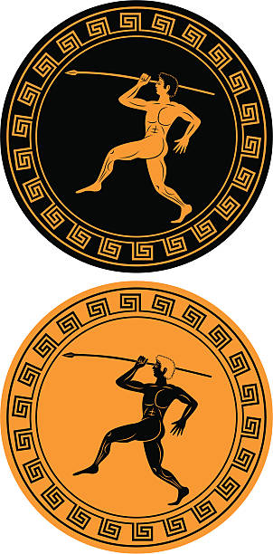 앤시언트 track and field athlete - amphora ancient past greece stock illustrations