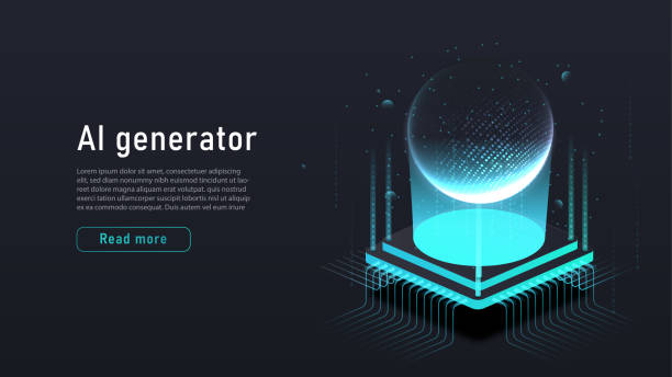 koncepcja generatora ai - chat gpt stock illustrations