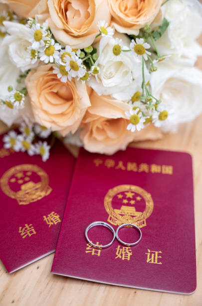 istock Marriage registration and marriage certificate in Chinese Mainland 1493979392