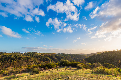 Onkaparinga River National Park at sunset viewed from walking trail