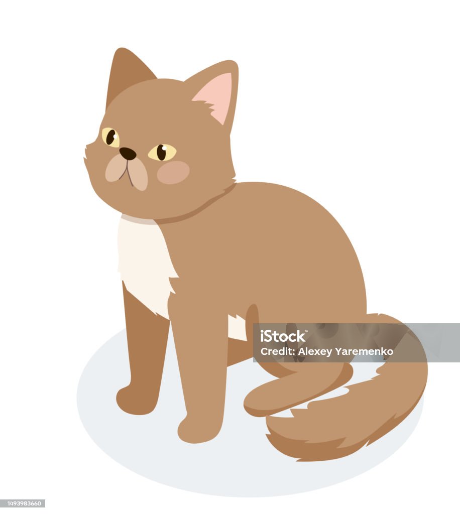 Isometric Cat Drawing Tutorial Isometric Brown Cat Stock Illustration - Download Image Now - Animal ...