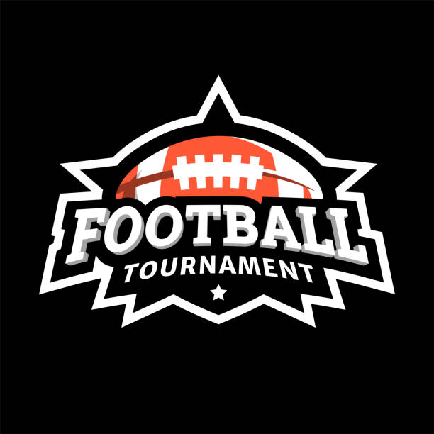 istock American football tournament emblem on a black background. 1493983678