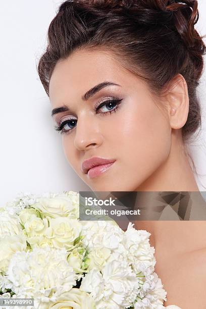 Bride With Bouquet Stock Photo - Download Image Now - Adult, Beautiful People, Beauty