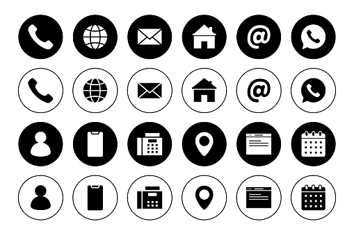 Business Card Icons such as phone, mail, address, web page, contact and so on