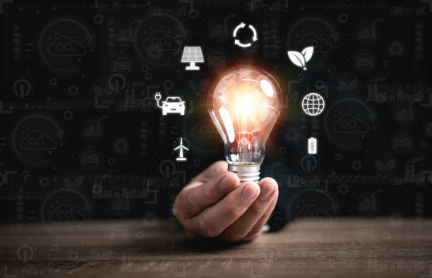 istock Renewable energy concept. Global warming, green energy. , Greenhouse effect, using wind energy, Solar, and electric power, and sustainability of natural resources. 1494002295