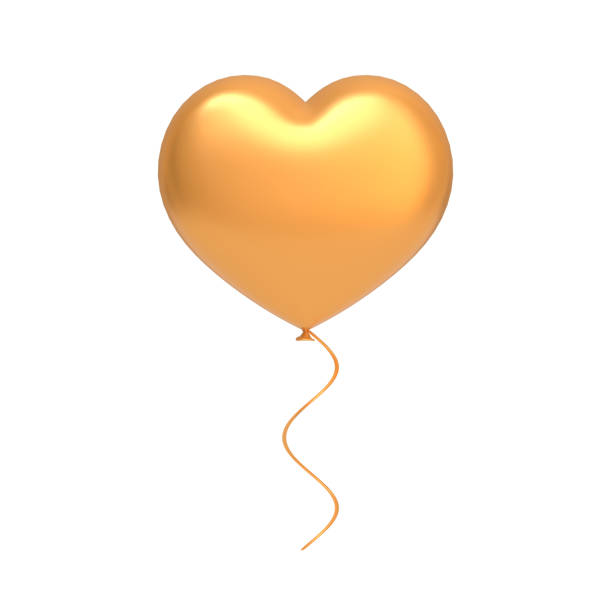 istock Gold heart shaped balloon isolated on white background 1494003066