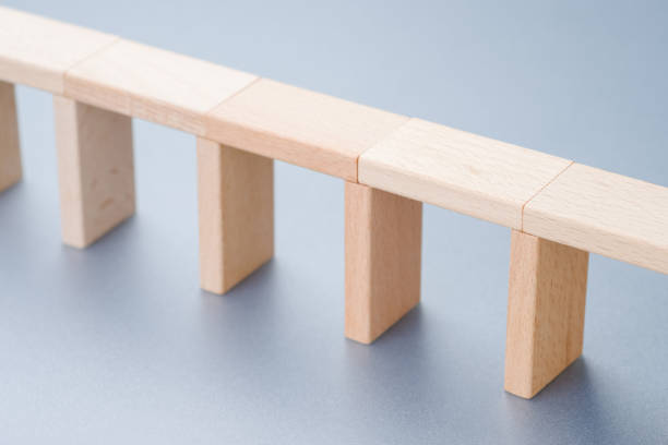 istock Toy bridge built with wood blocks 1494003727