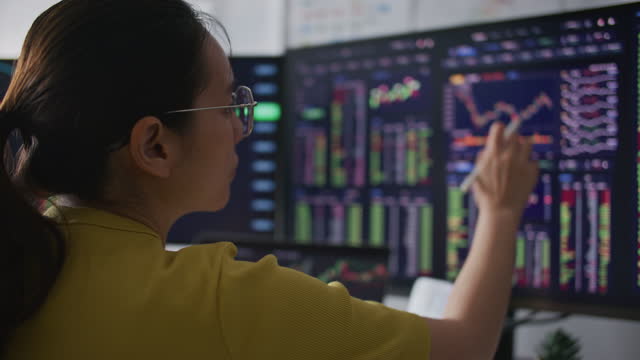 Asian Woman Stock investment