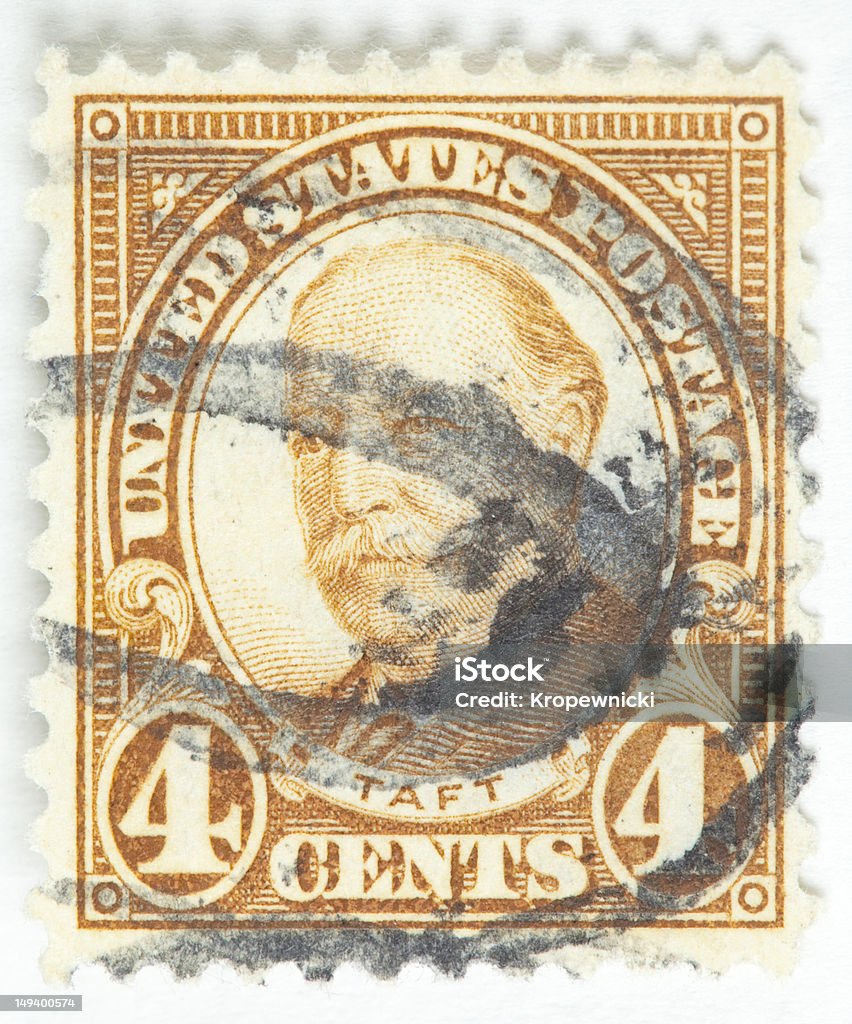 Presidente Taft Francobollo postale Stati Uniti - 1930 circa - Foto stock royalty-free di Composizione verticale