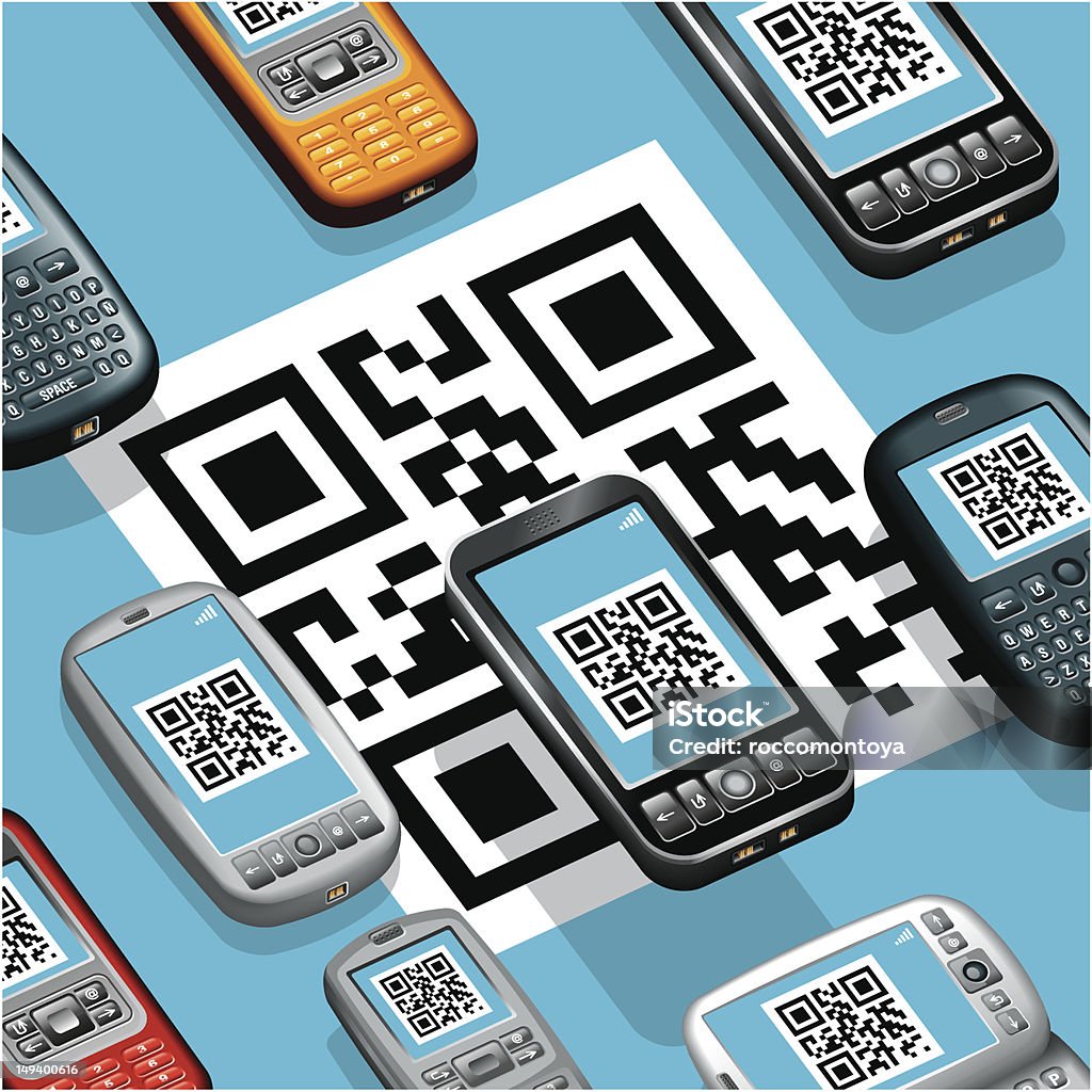 Code QR Concept - clipart vectoriel de Lecteur de codes-barres libre de droits