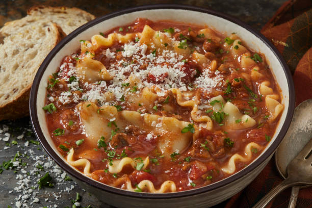 Lasagna Soup stock photo