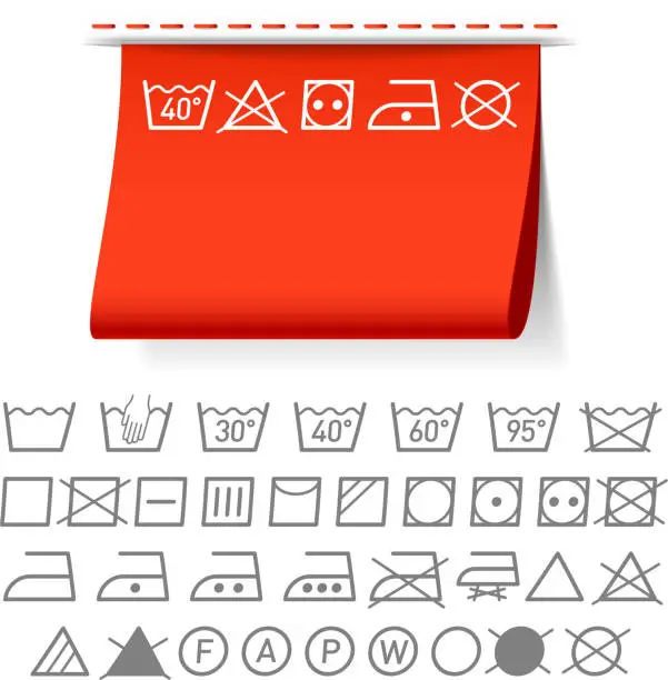 Vector illustration of Washing symbols