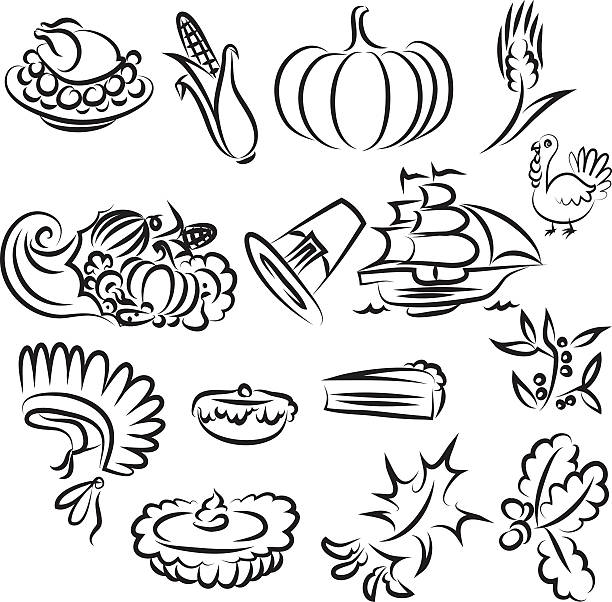 thanksgiving thanksgiving thanksgiving holiday silhouettes stock illustrations