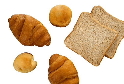 set of fresh bread for breakfast
