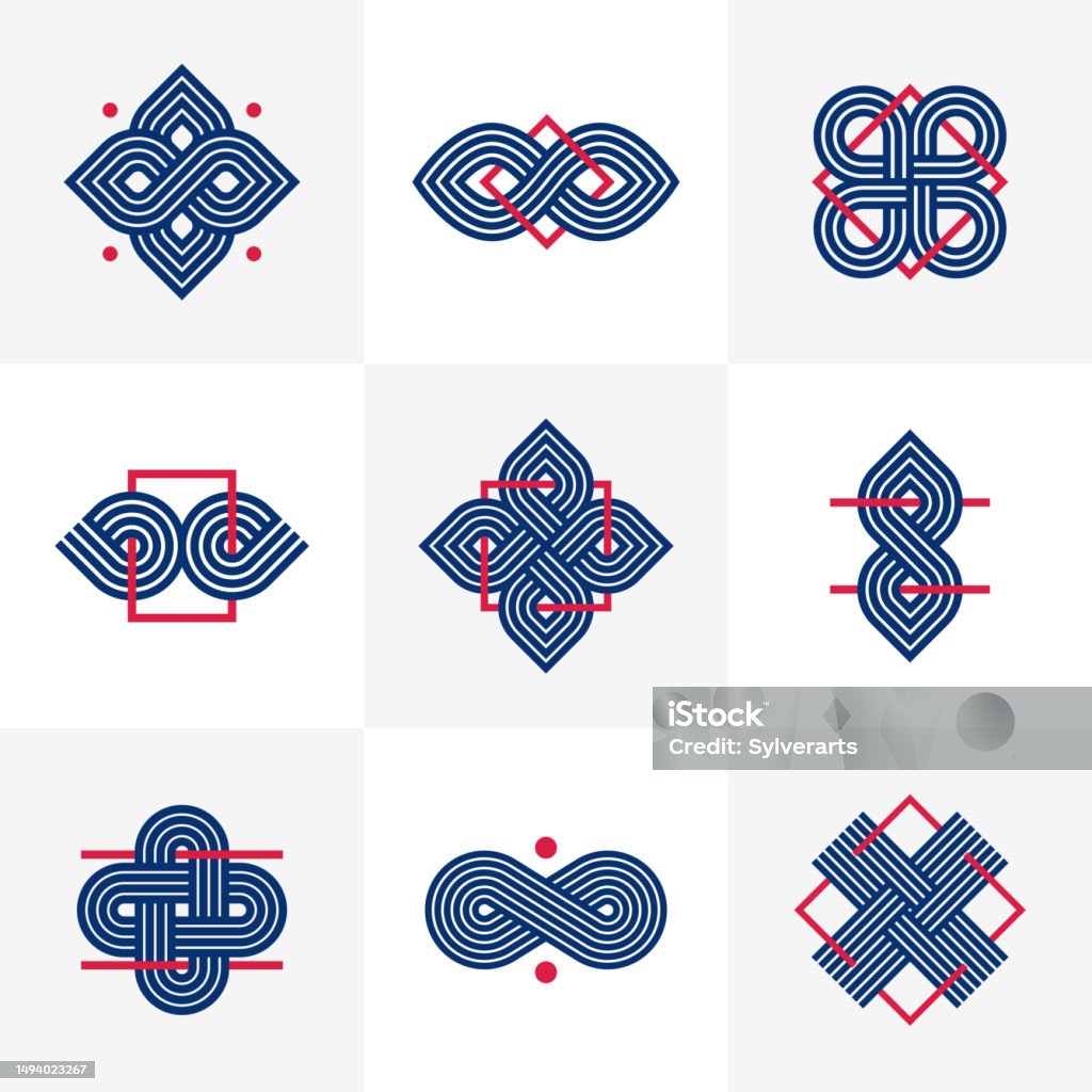 Abstract Symbol Logo Intertwined Geometric Tangled Hotel Vector ...
