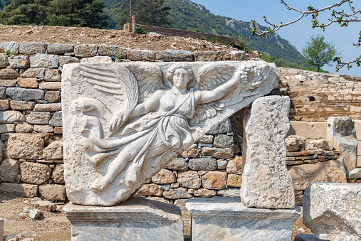 A picture of the sculpture of Nike, the Goddess of Victory, at the Ephesus Ancient City.