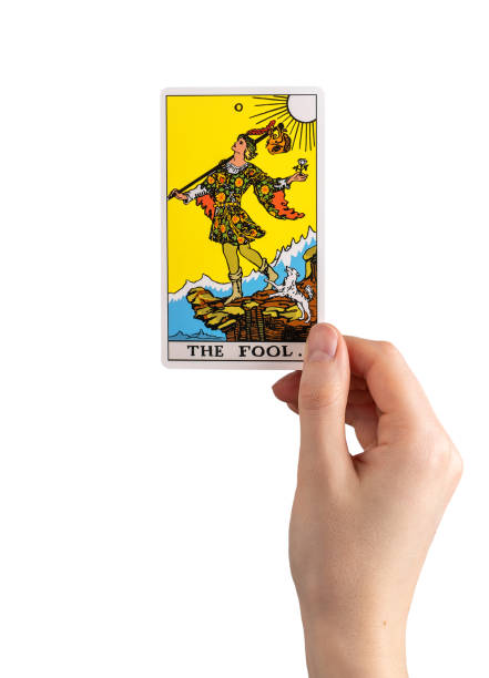 istock Fool, major tarot card, arcana in hand isolated on white background 1494029665